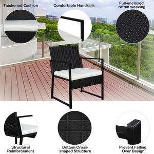 Set di Mobili da Esterno Moderni in Rattan a 3 Pezzi con Sedie in Vimini per Uso Alberghiero - Spedizione Gratuita - Product Image 4