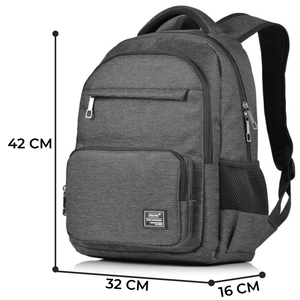 Minimalist Oxford Laptop <b>Backpack</b> with Water Resistance 20-39L Unisex Shoulder Straps Zipper Closure Softback Design - Product Image 2