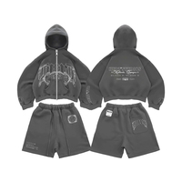 Nouvel Arrivage 2027 – Ensemble Premium Personnalisé Streetwear : Hoodie et Short Homme Oversize Noir – Survêtement – Vente en Gros Fabricant