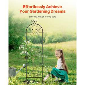 2 confezioni di tralicci da giardino in metallo resistente alla ruggine 60x15 in pianta rampicante supporto per tralicci e cancelli - Product Image 5