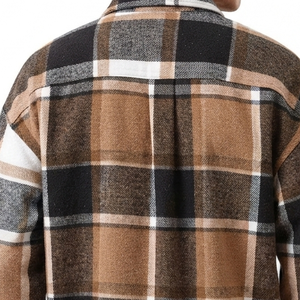 mens <b>flannel</b> shirt custom woven plaid button down casual fashion <b>overshirt</b> wholesale manufacturer private label apparel supplier - Product Image 3
