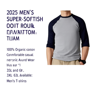 Camiseta de Cuello Redondo para Hombre 2025, Súper Suave y Elegante, 100% Algodón Orgánico, Cómoda para Uso Casual, Tallas 3XL y 6XL Disponibles - Product Image 3