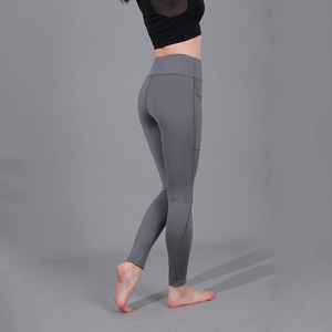 Leggings de Yoga de Cintura Alta Joyyoung con Bolsillos Laterales, Logotipo Personalizado, Secado Rápido, Spandex/Nylon, Levanta Glúteos, para Mujer, Fitness, Running - Product Image 5