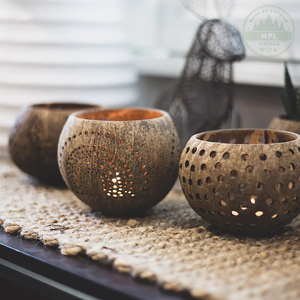 Bougeoir chauffe-plat en coquille de noix de coco pour la décoration intérieure moderne personnalisé Bols colorés et écologiques Utilisation de la vaisselle personnalisée - Product Image 4