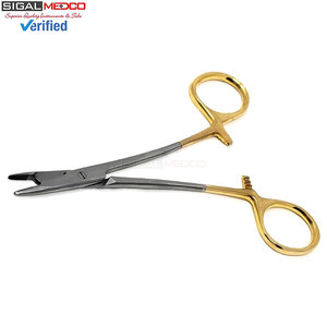 ที่จับเข็ม/ไหมเย็บ TC Olsen Hegar ขนาด 4.5 นิ้ว ผลิตจากเยอรมนี ทำจากเหล็กกล้าไร้สนิม พร้อมวงแหวนสีทอง ด้ามจับแบบล็อคด้วยระบบแร็ทเช็ต ใช้งานด้วยมือ - Product Image 6