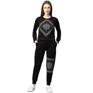 Survêtement femme impression personnalisée col rond couleur unie sweat survêtement pantalon deux pièces ensembles femme 2022 Sport tenues décontractées - Product Image 1