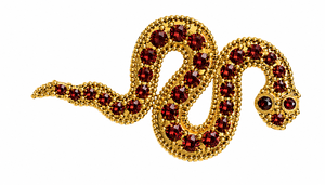Broche unisex de plata de ley 925 con serpiente de granate y circonitas, aplique de joyería para decoración de prendas, bolsos y sombreros, para ella. - Product Image 2