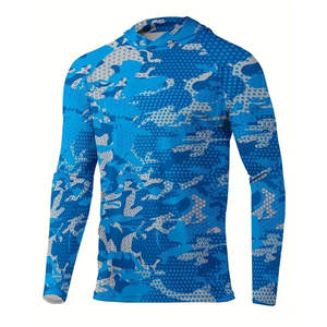 Sudadera con Capucha de Manga Larga con Protección Solar UPF50+ y Sublimación, Secado Rápido, Absorción de Humedad, para Pesca, Poliéster - Product Image 1