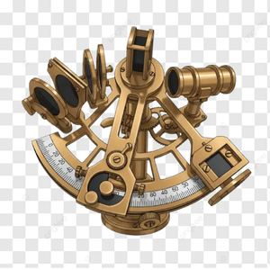 Sextant nautique en laiton antique avec arc gradué de précision, lunette de visée et miroirs, disponible à prix de gros. - Product Image 3