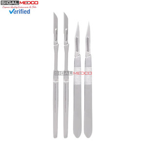 Lames de scalpel 100 pièces, lames chirurgicales stériles en acier à haute teneur en carbone, lames de laboratoire, couteaux de laboratoire, 4 poignées pour la pratique de la coupe - Product Image 5