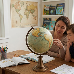Globo Terráqueo Decorativo de Escritorio |   Soporte de Hierro con Globo de Plástico |   Globo Terráqueo Educativo para Decoración de Oficina y Mesa de Estudio - Product Image 3