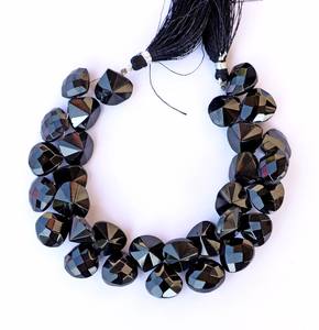 ลูกปัดหัวใจเว้าเหลี่ยมเพชรพลอยสปิเนลสีดำธรรมชาติ ร้อยเป็นเส้น สำหรับทำเครื่องประดับ ขายส่ง - Product Image 5