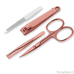 Juego de Manicura y Pedicura Profesional de Acero Inoxidable Chapado en Oro de Alta Calidad, Reutilizable, 4 en 1, con Logotipo Personalizado - Product Image 6