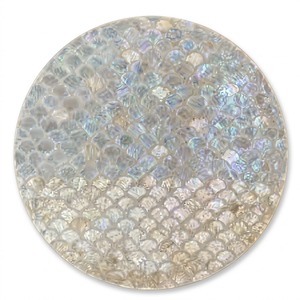 Assiette de présentation moderne en nacre incrustée, nappe bleue pour événements de mariage haut de gamme et décoration de table de maison de style côtier - Product Image 4