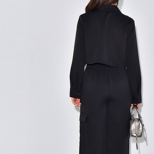 Conjunto de dos piezas de chaqueta y pantalones cargo para mujer, cintura alta, multibolsillos, estilo urbano, fabricante OEM ODM - Product Image 6