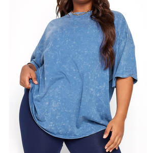 เสื้อยืดผู้หญิงสไตล์วินเทจ โลโก้ด้านหน้า ระบายอากาศได้ดี ผลิตตามสั่ง ขายส่ง ราคาถูก ผ้าฝ้ายย้อมสีธรรมชาติ เป็นมิตรต่อสิ่งแวดล้อม ล้างสีแบบแอซิดวอช - Product Image 1