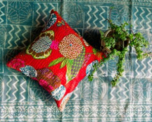 Vintage Kantha Pillow <b>Cover</b> Cotton Quilted Cushion Handmade Eco-Friendly Reversible Customizable Boho Decorative <b>Sofa</b> Throw Home - Product Image 4