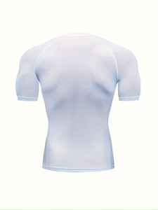 Nueva Camiseta Deportiva de Compresión para Hombre, Corte Ajustado, Manga Corta, Diseño Sólido, Personalizable con Logotipo, para Gimnasio y Running - Product Image 2