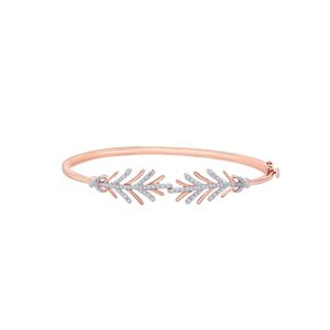 Pulsera de tenis chapada en oro rosa con diamantes de 0.44 ct, corte redondo, diseño de planta, joyería romántica para mujer para fiestas y uso diario - Product Image 4