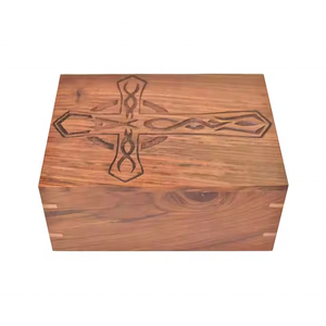 Urnes funéraires en bois pour animaux de compagnie, gravées avec la croix de Jésus, pour chiens et chats, fournitures funéraires sculptées, par Falah International - Product Image 6