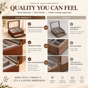 Caja de Joyería de Madera Moderna y Lujosa con Forro de Terciopelo Suave, Cierre con Cierres de Seguridad, Forma Personalizada, Organizador para Anillos, Aretes y Pulseras - Product Image 3