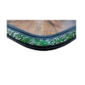 Accesorio de cuero hecho a mano de diseñador Banda de cejas cómoda en negro Marrón Verde Plata Cristal Colores brillantes para caballos - Product Image 5