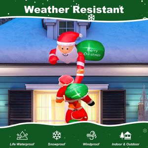 Gigantesco Babbo Natale Gonfiabile Illuminato a LED di 2,4 Metri, 6 Design e 3 Insegne 'Buon Natale', Decorazioni Natalizie da Esterno Impermeabili a Montaggio Rapido - Product Image 4