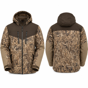 Veste de chasse florale pour homme MEGAMAPLE, manches longues, imperméable, softshell, vêtements d'hiver, doublure en polyester - Product Image 1
