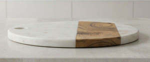 Planche à découper ronde en marbre de qualité supérieure, 12 pouces, épaisse, plateau de service pour fromage, planche à découper moderne pour la cuisine, design élégant - Product Image 3