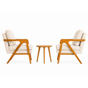 Luxury Solid Teak Scandinavian Modern Linear Comfort Lounge Set Outdoor Seating Set Soft Cushions Side <b>Table</b> - Product Image 3