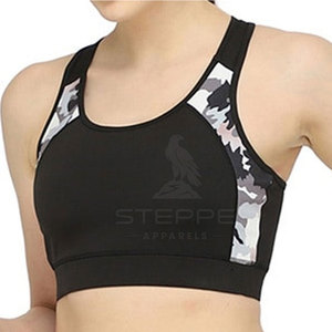 Soutien-gorge de sport simple pour femme, bretelles réglables, léger, rembourré, logo frontal, maintien élevé, écologique, séchage rapide, pour le yoga et usage quotidien - Product Image 3