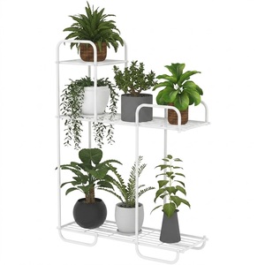 Heavy Duty 4 Tier Metal Plant Stand Indoor Outdoor Rustproof Wrought Iron Flower Pot Rack Vertical <b>Shelf</b> For Balcony Room Decor - Product Image 5