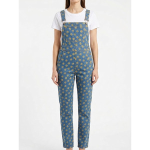 High-<b>Stretch</b> Skinny <b>Denim</b> Overalls for Women Adjustable Straps & Multi-Pockets Distressed Vintage Jumpsuit - Product Image 1