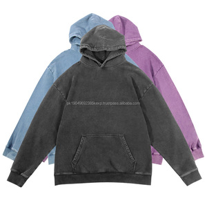 Vente en gros de sweat-shirts lourds personnalisés de 420 g, style vintage, délavé à l'acide, surdimensionné, uni, sans marque - Product Image 5