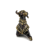 Support de bougie artisanal en laiton doré, art tribal traditionnel Dhokra Nandi, décoration de maison, cadeau fait main