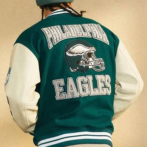 Vintage Inspired Letterman <b>Jacket</b> for <b>Men</b> PU <b>Leather</b> Varsity Bomber Embroidered Waterproof Reversible Winter <b>Jacket</b> Polyester - Product Image 5