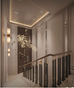 Rampe d'escalier moderne noire en métal courbé, balustrade de luxe pour villa, maison, hôtel - Product Image 1