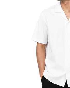 Chemise décontractée blanche surdimensionnée personnalisée pour homme, à manches courtes, col cubain, coupe ample, idéale pour l'été et la plage - Product Image 3