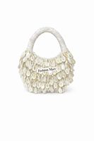 Sac à main de soirée fait main en perles en forme de lune pour femme, couleur personnalisée, pochette de fête, sac à cordon écologique, imperméable, faible MOQ, vente en gros