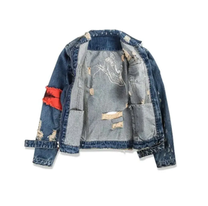<b>Denim</b> <b>Jackets</b> with Breathable Winter Casual Color Block Pockets Patched Design - Product Image 4