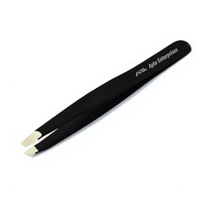 Pinzas de Precisión para Cejas de Acero Negro, Punta Inclinada, Herramienta de Belleza para Depilación y Maquillaje, para Dar Forma a las Cejas y Cuidado Facial - Product Image 1