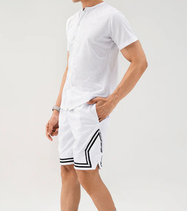 T-shirts et shorts d'été pour hommes, tenue décontractée de rue, t-shirt imprimé DTG, shorts tricotés en deux pièces, style streetwear, 2 pièces, vente chaude - Product Image 4