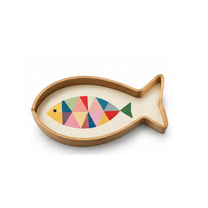Plateau de service en bois avec poignée à motif cœur bicolore pour usage résidentiel - Product Image 5