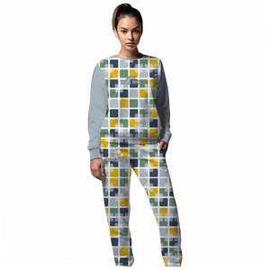 Ensemble 2 pièces pour femmes, imprimé personnalisé, pour usage extérieur, respirant, faible MOQ, en coton - Product Image 1
