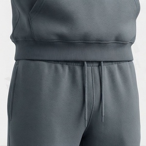 Ensemble de survêtement gris à capuche pour homme, couleur unie, décontracté, avec sweat-shirt et pantalon à cordon de serrage, coupe classique - Product Image 5