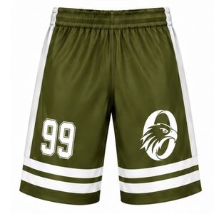 Shorts de hockey sur glace sublimés vert olive pour hommes, en polyester rayé, pour l'entraînement et les matchs d'équipe - Product Image 1