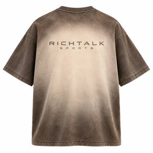 T-shirt en coton oversize pour homme, style streetwear, col rond, manches courtes, jersey respirant, logo sur le devant, design personnalisable - Product Image 2