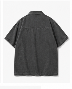 เสื้อเชิ้ตทำงานแขนสั้นทรงโอเวอร์ไซส์คุณภาพสูงสำหรับผู้ชาย - Product Image 2