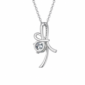 Collar con Colgante de Moissanita Redonda de Corte Brillante en Plata de Ley 925, Joyería para Mujer, Regalo de Aniversario - Product Image 3