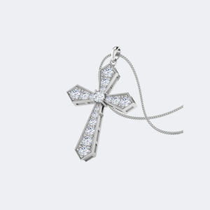 จี้เพชรทรงกลม 2.30 กะรัต แบบฝังหนามเตย รูปทรงกากบาท สร้อยคอทอง 14k เพชรเลี้ยงในห้องปฏิบัติการ สี D ความสะอาด VVS เครื่องประดับคลาสสิกสำหรับผู้หญิง ขนาด 18 - Product Image 5